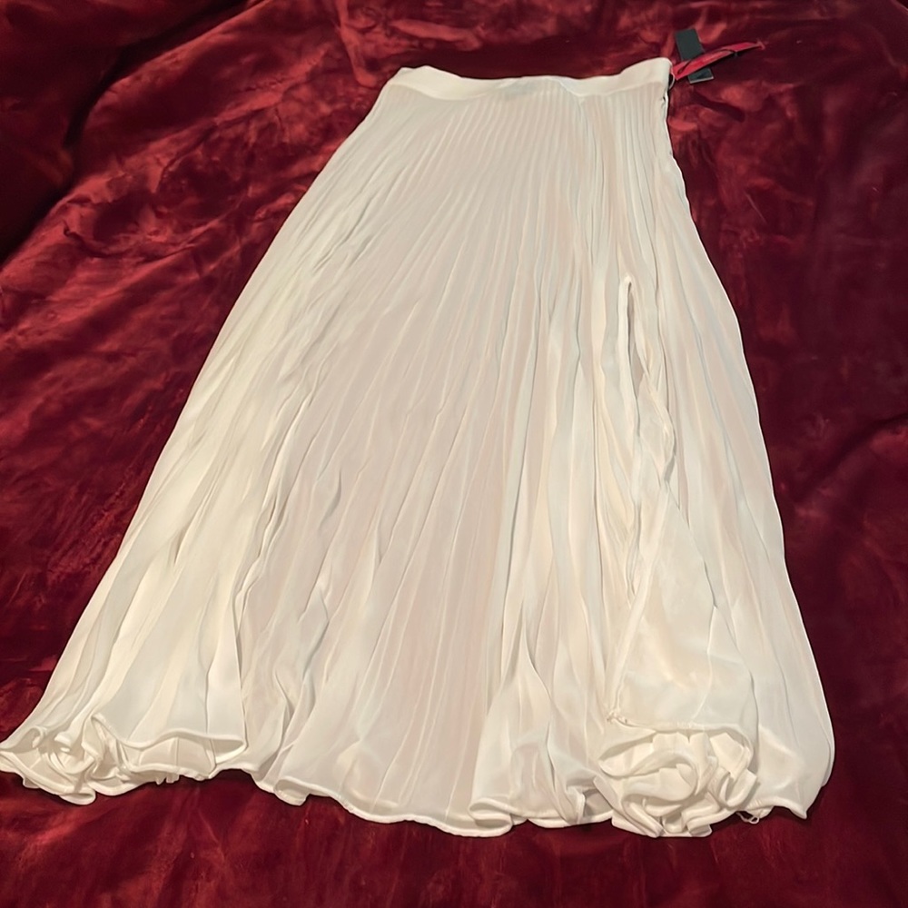 Carbon38 mesh pleated skirt